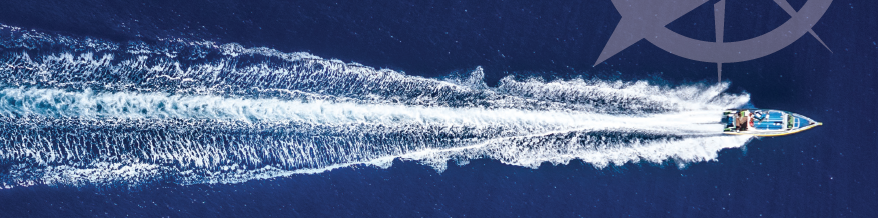 Speedboat creating wave